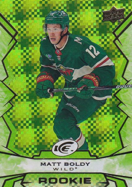 insert RC karta MATT BOLDY 22-23 UD Ice Rookie Green číslo 106